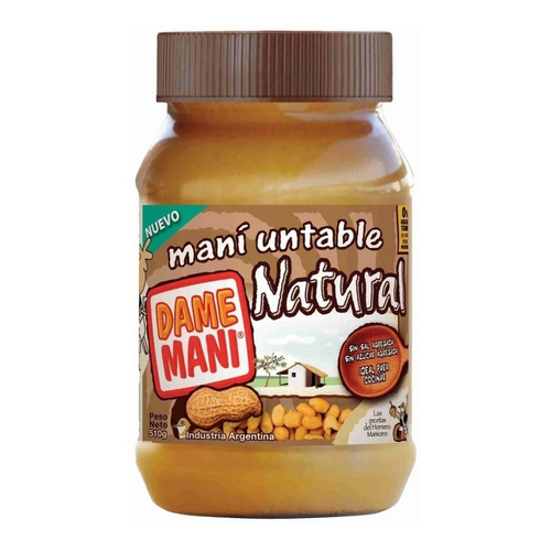 Manteca De Mani Dame Mani Natural 510 Gr. 