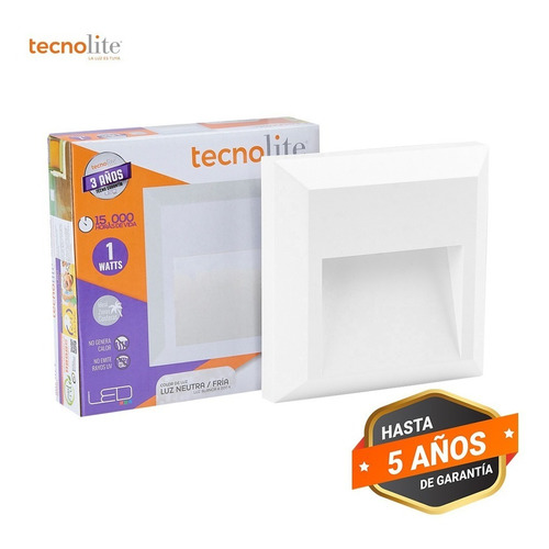 Lampara Muro Led Blanco 1w Luz Blanca Neutra Hled-803/b Tecnolite