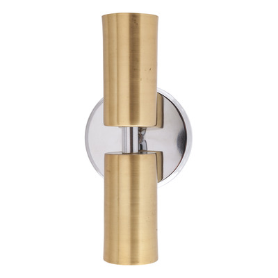 Aplique 2 Luces Cromo Dorado Zunko Fijo Apto Led 