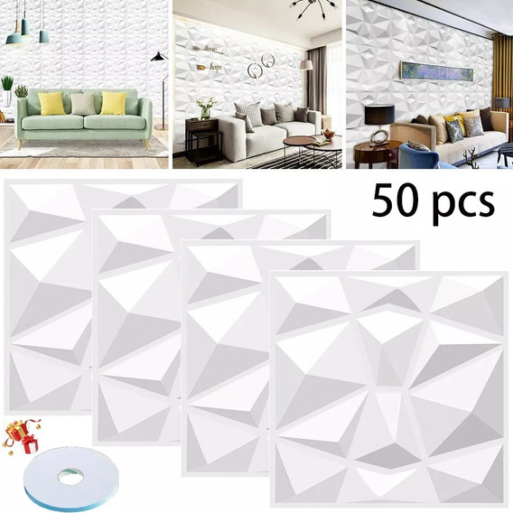 50pz Paneles Decorativos Panel 3d Pvc Panel Decorativo 30cm