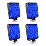 Kit 4 Farol Led Blue Shell 16 Led 48w Pulverizador Agrícola