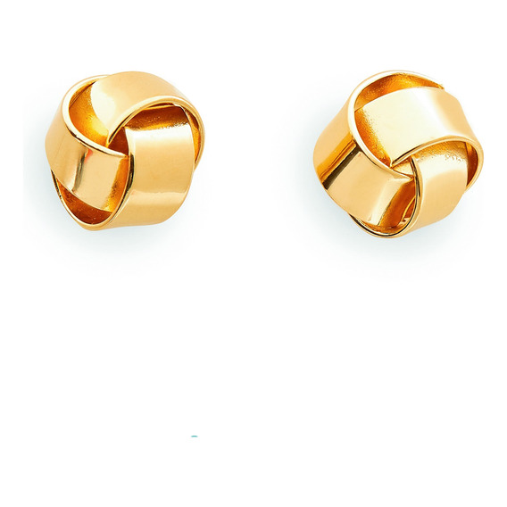 Aretes Broquel Nudo Joyeria Artesanal Baño De Oro