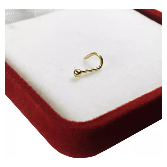 Piercing Aro Nariz Oro 18k Bolita Corazon Unisex