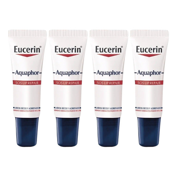 Combo X4  Eucerin Aquaphor Reparador De Labios S.o.s 10ml