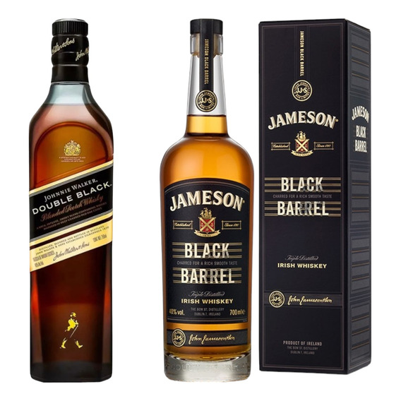 Whisky Jw Double Black 750ml.- + Jameson Black Barrel 750ml.