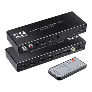 Switcher Selector Box 3x1 Saída Hdmi Áudio Splitter Óptico