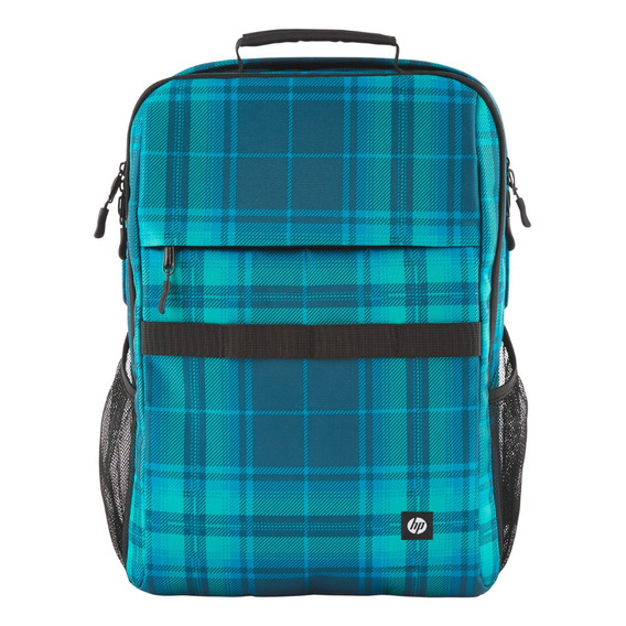 Mochila Hp Campus Xl Tartan Plaid Backpack Color Azul Diseño de la tela Liso