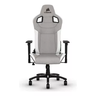 Silla De Escritorio Corsair T3 Rush Gamer Ergonómica Blanco Y Gris Con Tapizado De Tela