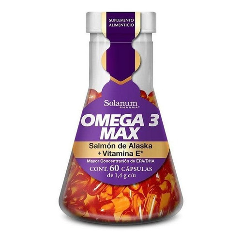 Solanum Omega 3 De Salmon De Alaska + Vitaminas 60 Caps Sabor Sin Sabor