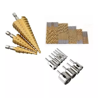 Super Kit Brocas 10 Diamantadas + 3 Escalonada + 50 Titânio