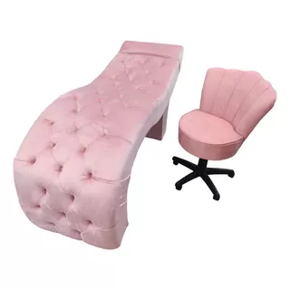 Maca Estética C/ Cadeira Premium - Cilios E Sobrancelhas Cor Rosa-chiclete