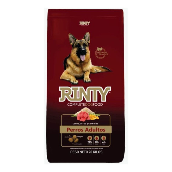 Alimento Perros Adultos Raza Mediana Grande Rinty 20 Kg