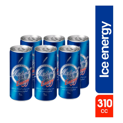 Pack 6 Coctel Mistral Ice Energy Lata 310cc