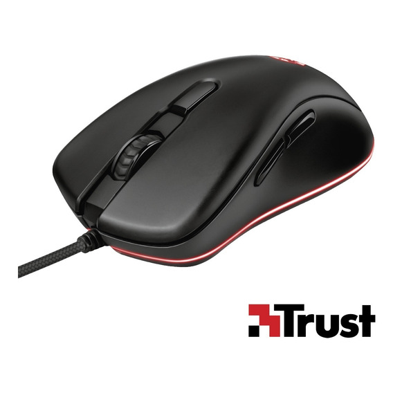 Mouse Gamer de Juego Trust GXT 930 Jacx, RGB / 6400dpi / 6 Botones, Negro