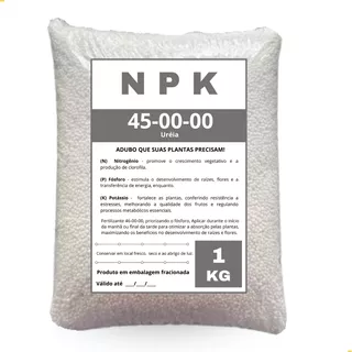 Uréia Fertilizante Mineral Para Plantas 45-00-00 1kg Lacrado