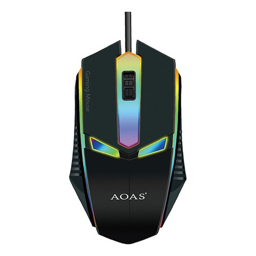 Mouse Gamer Aoas Usb Rgb Luz V1 2064200 Shine Color Negro