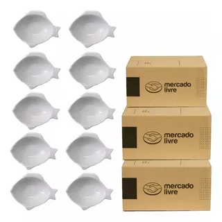 Kit 10 Finger Food Mini Peixinho Porcelana Primeira Linha 