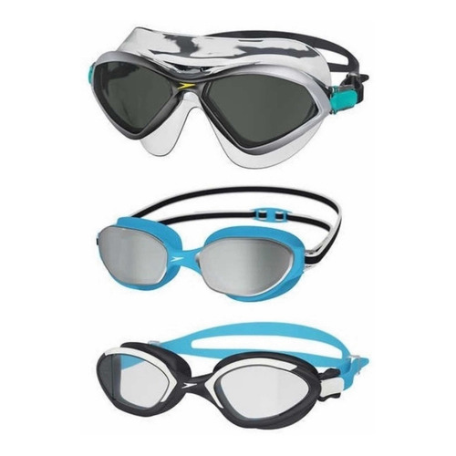 Goggles Para Natacion Speedo 3 Piezas Para Adulto Color Azul