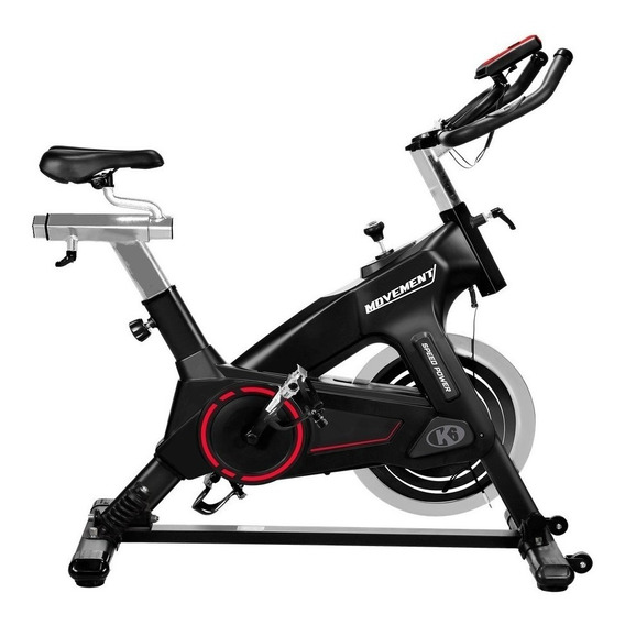 Bicicleta estática K6 Fitness Movement para spinning color negro y rojo
