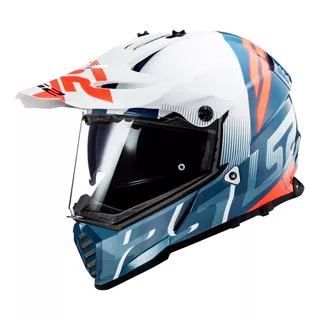 Casco Moto Ls2 Mx436 Pioneer Evo Evolve Cobalto Blanco