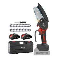 Mini Motosierra Electrica Bateria Recargable Spica Tools Modm-00 Inalambrica Color Negro/rojo 50 Hz X 60 Hz
