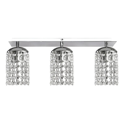 Araña Plafon Cairel Cromado Lineal Lyon 3 Luces Deco Moderno Cromo