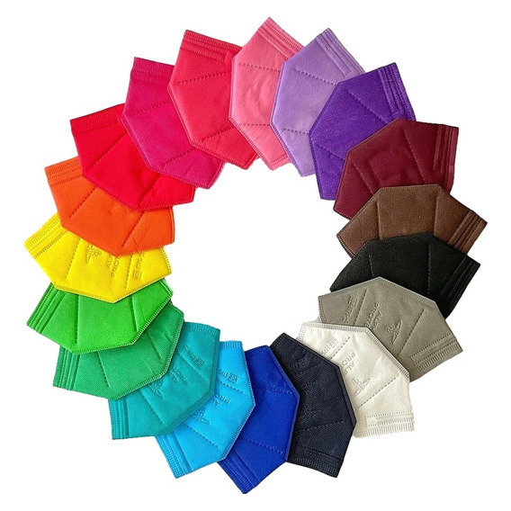 30 Cubrebocas N95 Multicolor Adulto 2 De Cada Color Kn95 Usa Diseño De La Tela Polipropileno