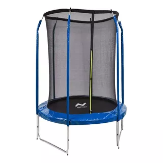 Cama Elastica 1.85 Metros Trampolin Red Protectora Chicos Color De La Lona De Salto Negro Color Del Cobertor De Resortes Azul