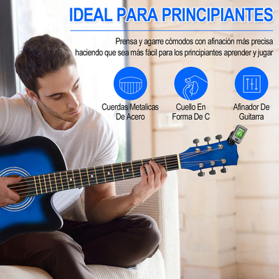 Guitarra Acústica Clasica 38in Universal Kit De Guitarra Deecsevn