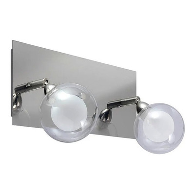 Aplique 3 Luces Baño Doble Vidrio Acero Cromo Con Led A653