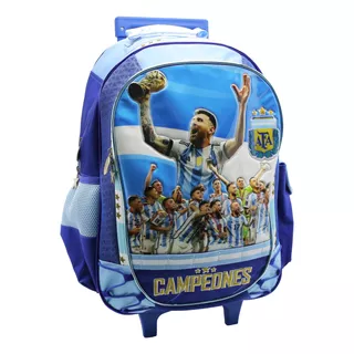 Mochila Con Carro Grande 18p Afa Argentina Messi Campeon