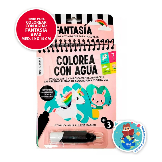 Libro Infantil De Colorear Mágico Para Pintar Con Agua. 