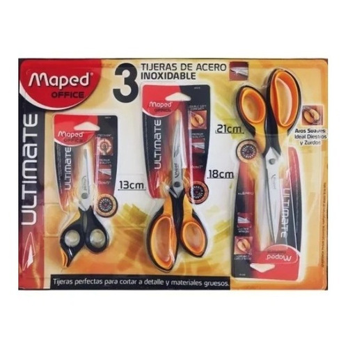 Pack 3 Tijeras Maped Ofrece Acero Inoxidable Ultimate