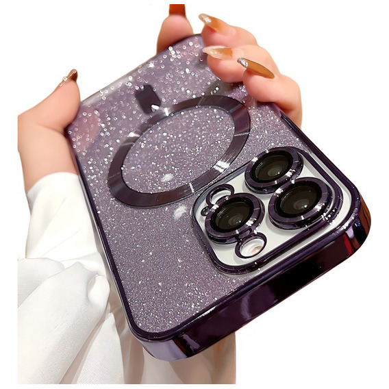 Funda De Galvanoplastia Con Magsafe Brillantina Para iPhone