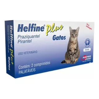 Vermífugo Helfine Plus Gatos 2 Comprimidos Praziquantel Cat