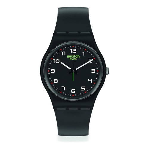 Reloj Swatch So28b100 Masa Unisex (modelo: So28b100) Color de la correa Negro Color del bisel Acero inoxidable Color del fondo Negro