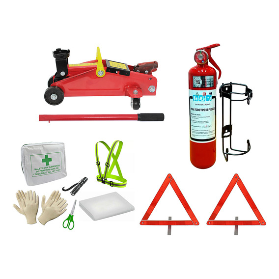 Kit De Seguridad Para Auto Gato Bomberito Baliza Botiquin