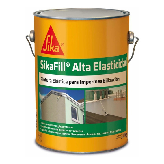 Sikafill Alta Elasticidad Pintura Impermeable Gris 3 Kg Sika