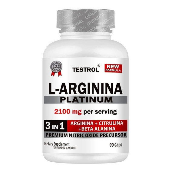 L-arginina Platinum 2100mg Testrol 3 In 1-90 Cap Sabor Cápsulas