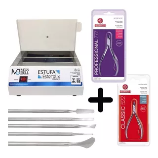 Estufa Manicure Esterilizador Alicate + Kit Manicure 5 Peças