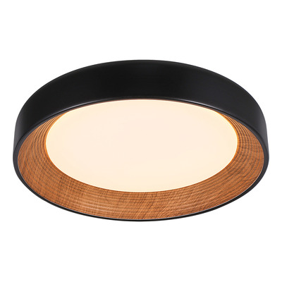 Plafón Led 72w Cct Ø40cm Negro Interior Símil Madera Mks - Negro