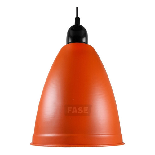 Lámpara Colgante Aluminio Bala Naranja Apto Bajo Consumo E27