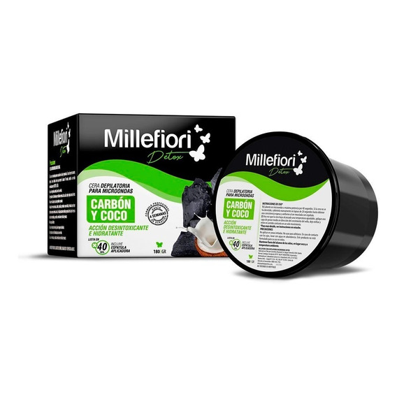 Millefiori Detox Cera Depilatoria Microonda Carbon Coco 180g