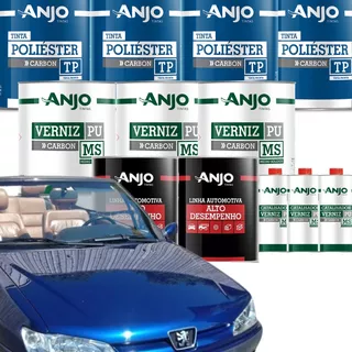 Kit Pintado Completo Pintura Auto  Azul Met 9 Artículos