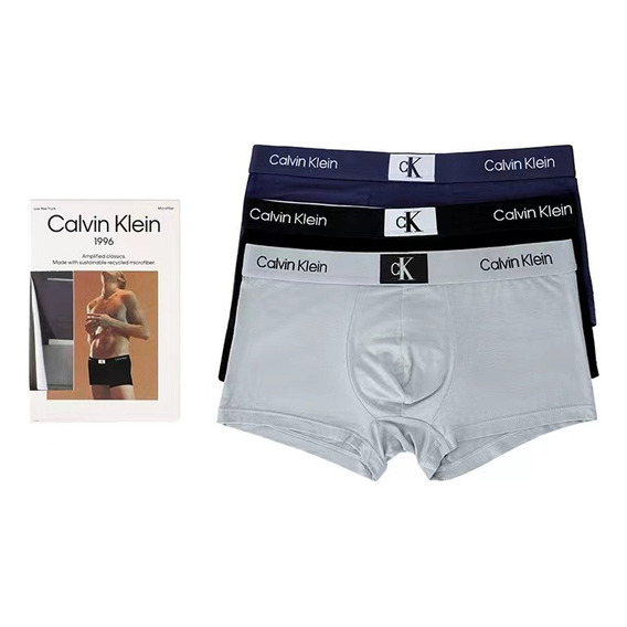 Pack De 3 Boxers Calvin&k-lein Trunk Algodón Multicolor