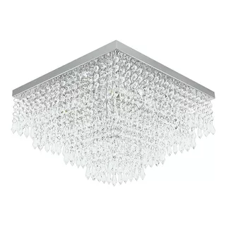 Lustre De Cristal Acrilico Dreamcrillic 40x40 Magnifico!! Cor Prateado 110v/220v (bivolt)