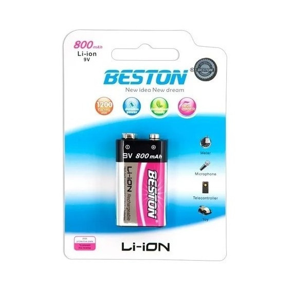 Bateria Pila Recargable 9v Beston Original 800mah Cuadrada