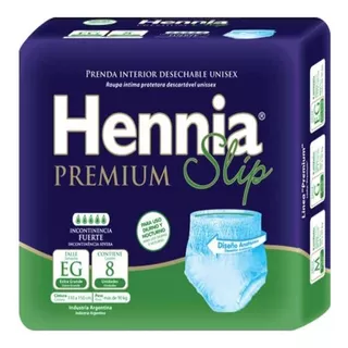 Hennia Pañales Para Adultos Premium Slip Extra Grande Con 8 Unidades 