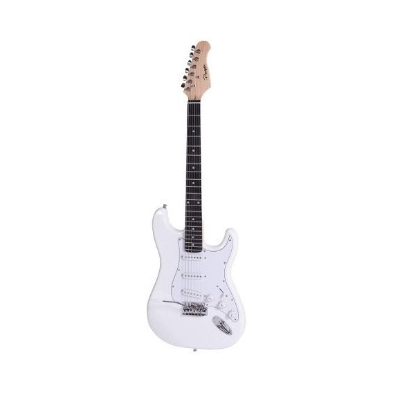 Guitarra Eléctrica Parquer Stratocaster Blanca Funda Cable