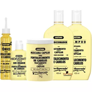 Combo Shampoo Fortalecimento Capilar Gota Dourada 5-prod